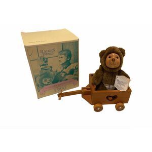 Raikes Vintage 1990 Nathan with Wagon 6” Nursery Miniatures Collectible Bear